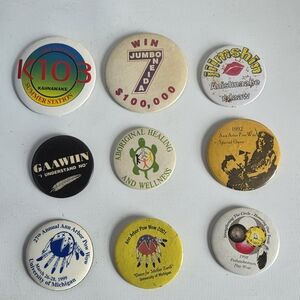 9 Native American Pow Wow Healing Radio More Pin Back Buttons Anne Arbor MI